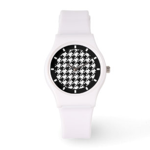 Classy Elegant Houndstooth Mönster Black and White Armbandsur