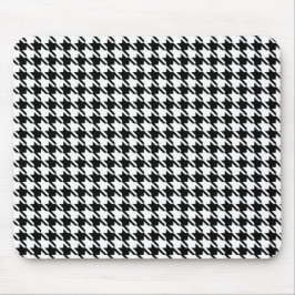 Classy Elegant Houndstooth Mönster Black and White Musmatta