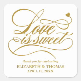 CLASSY ELEGANT KÄRLEK ÄR SVETSTYCKARE FÖR SVETSVÄX FYRKANTIGT KLISTERMÄRKE