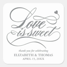 CLASSY ELEGANT KÄRLEK ÄR SVETSTYCKARE FÖR SVETSVÄX FYRKANTIGT KLISTERMÄRKE