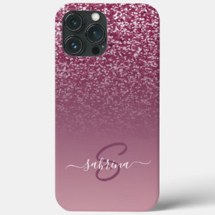 Classy Elegant Lila Glitter Monogrammed Namn