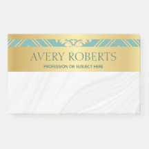 Classy Elegant Luxury Blommigt cyan guld damask