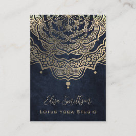 Classy Elegant Mandala Chic Luxury Guld Blue Visitkort