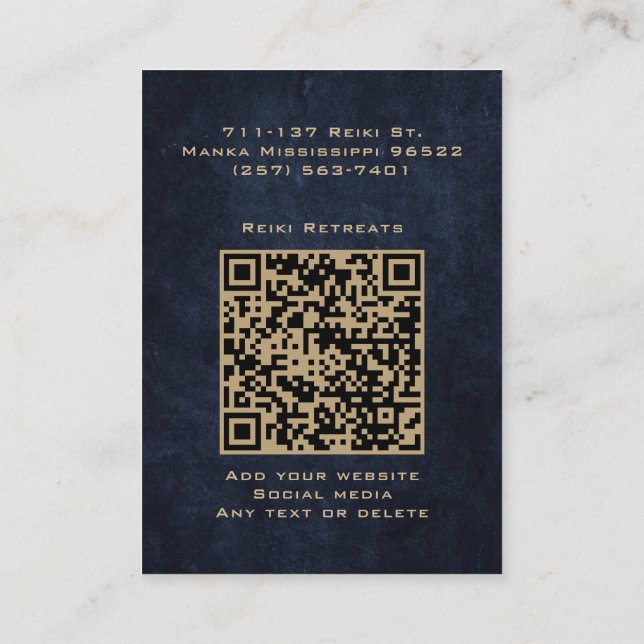 Classy Elegant Mandala Chic Luxury Guld Blue Visitkort (Baksida)