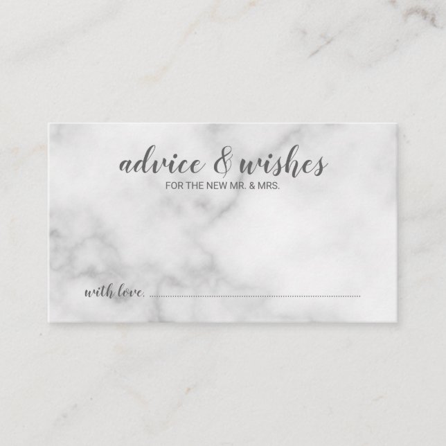 Classy Elegant Marble Bröllop Rådkort (Framsida)