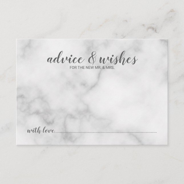 Classy Elegant Marble Bröllop Rådkort (Framsida)