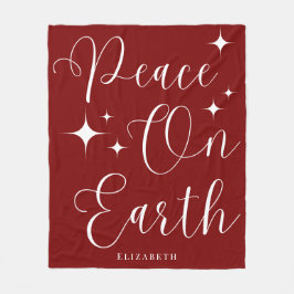 Classy Elegant Red & White-Personligen - jul Fleecefilt