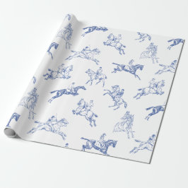 Classy Elegant Rustic Blue Horses Land Toile Presentpapper