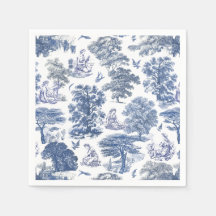 Classy Elegant Rustic Blue Land Toile
