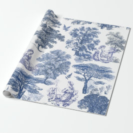 Classy Elegant Rustic Blue Land Toile Presentpapper