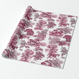 Classy Elegant Rustic Magenta Horses Land Toile Presentpapper