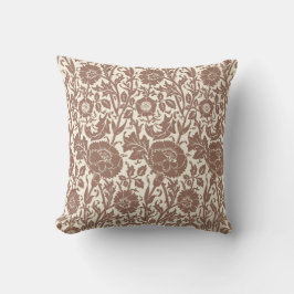 Classy Elegant Soft Brown Blommönster Kudde