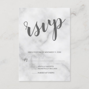 Classy Elegant White Marble Bröllop OSA Kort