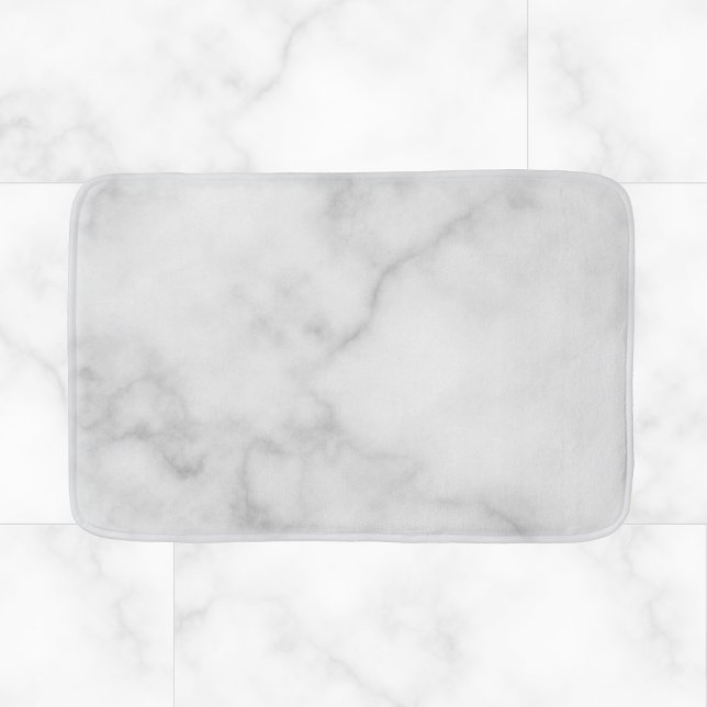 Classy Elegant White Marble Mönster Badrumsmatta (Skapare uppladdad)