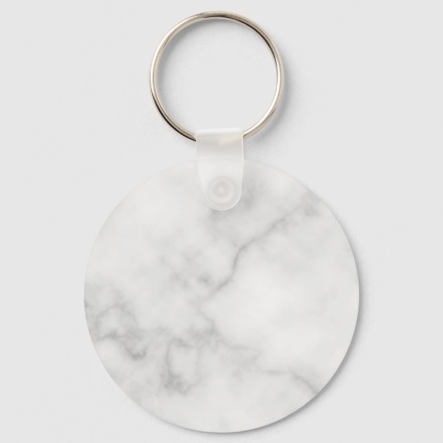Classy Elegant White Marble Mönster Nyckelring (Framsida)