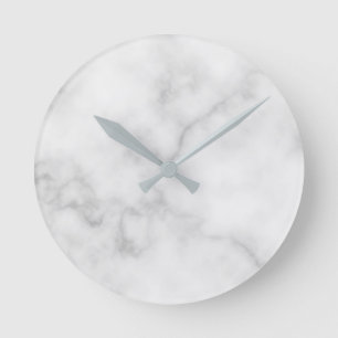 Classy Elegant White Marble Mönster Rund Klocka
