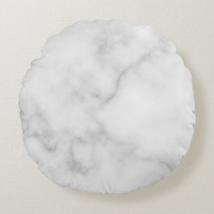 Classy Elegant White Marble Mönster Rund Kudde