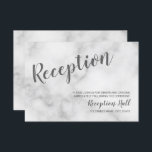 Classy Elegant White Marble Wedding Reception Inbjudningar<br><div class="desc">Classy Elegant White Marble Wedding Suite: Wedding Reception Card med titel i grått modern script font med detaljer i grått modern sans serif font på vit marble-bakgrund.</div>