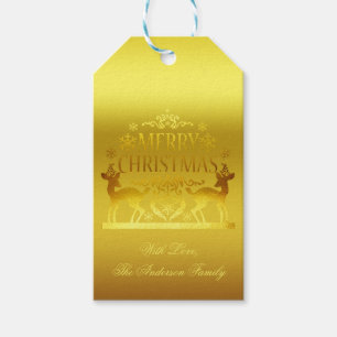 Classy Faux Guld God jul Gift-Märkre Presentetikett