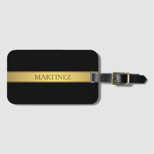 Classy Faux Guld Rand & Black Background eller DIY Bagagebricka