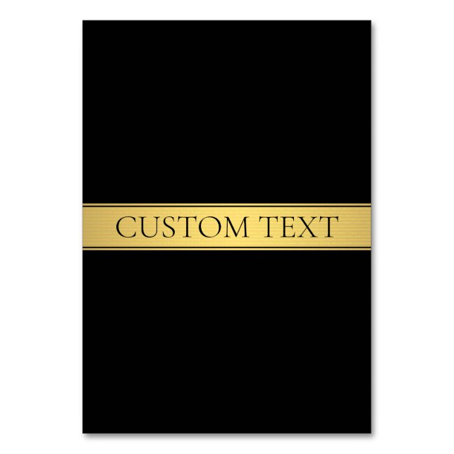 Classy Faux Guld Rand & Black Background eller DIY Bordsnummer (Framsidan)