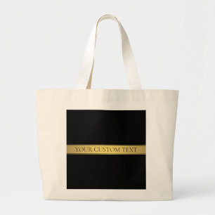 Classy Faux Guld Rand & Black Background eller DIY Jumbo Tygkasse