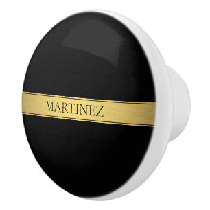 Classy Faux Guld Rand & Black Background eller DIY Knopp