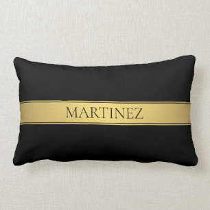 Classy Faux Guld Rand & Black Background eller DIY Lumbarkudde