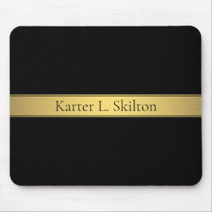 Classy Faux Guld Rand & Black Background eller DIY Musmatta