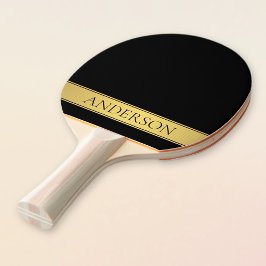 Classy Faux Guld Rand & Black Background eller DIY Pingisracket
