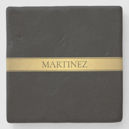 Classy Faux Guld Rand & Black Background eller DIY Stenunderlägg