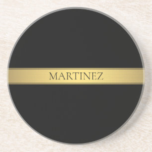 Classy Faux Guld Rand & Black Background eller DIY Underlägg