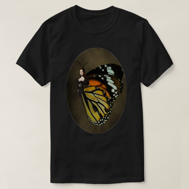 CLASSY FEMALE HUMAN BUTTERFLY TEE SHIRT (Design framsida)