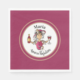 Classy Female Personlig Vin Birthday Napkin Pappersservett