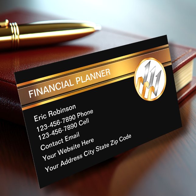 Classy Financial Planner Professional  Visitkort (Skapare uppladdad)