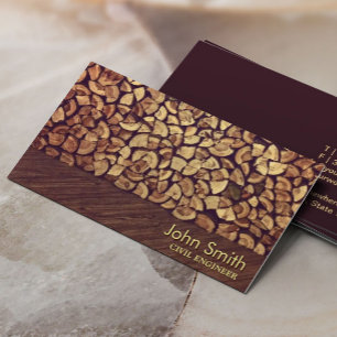 Classy Firewood Civil Ingenjör Affärskort Visitkort