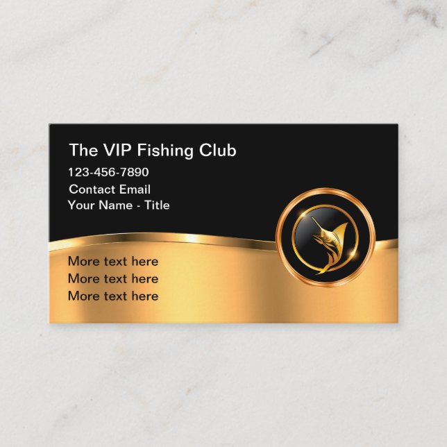 Classy Fishing And Boat Captain Business Card Visitkort (Framsida)