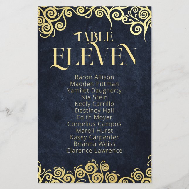 Classy Flourish Navy Blue and Guld Winter Wedding (Framsida)