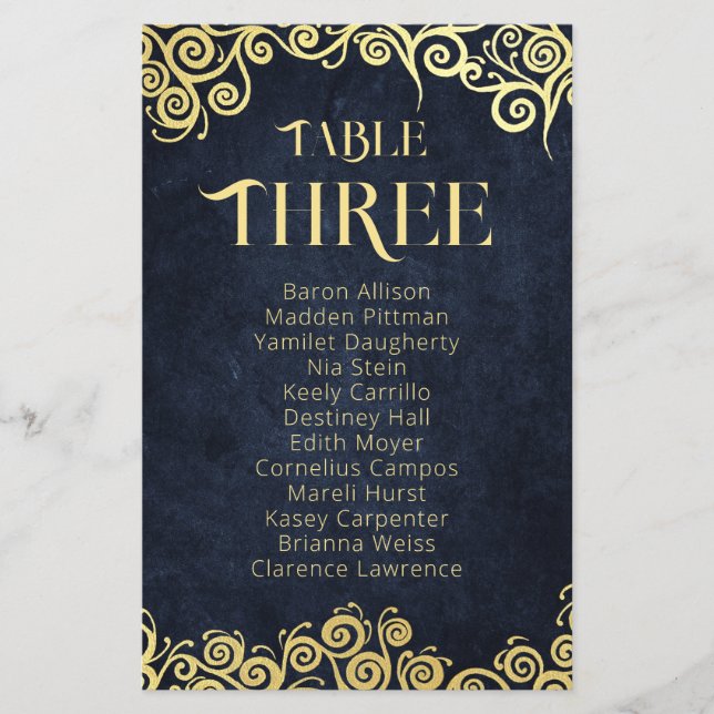Classy Flourish Navy Blue and Guld Winter Wedding (Framsida)