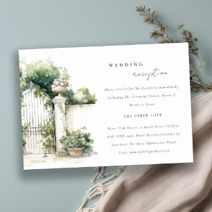 Classy Fransk Garden Landscape Wedding Reception Tilläggskort