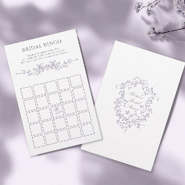 Classy French Lavender Floral Bridal Bingo Game 