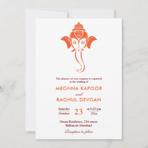 Classy Ganesh Hindu Indian God Bröllop Inbjudningar