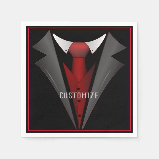 Classy gentleman Red Tie 2 Pappersservett (Framsidan)
