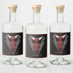 Classy gentleman Red Tie Spritflaskor Etikett