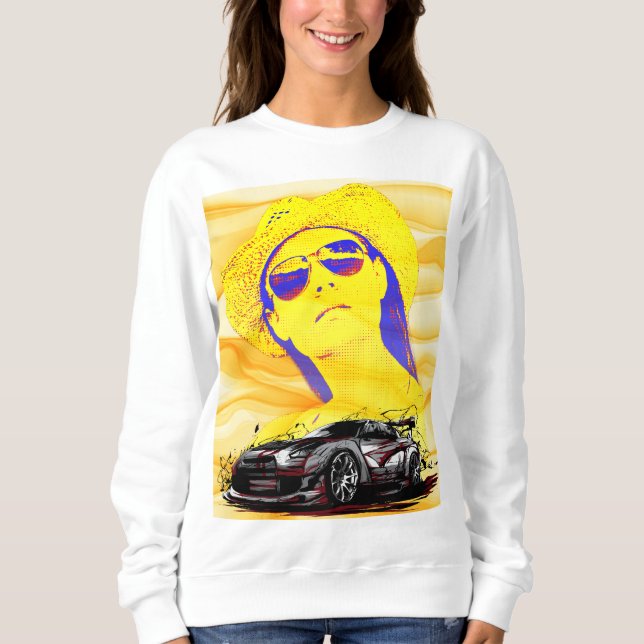 Classy Girl with Sunglasses Plus Storlek T-Shirt M (Framsida)