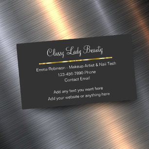 Classy Glitzy Beauty Magnetic Affärskorts Magnetiska Visitkort