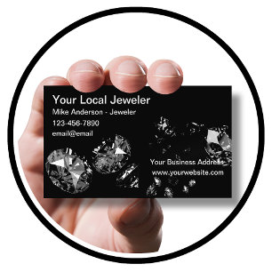 Classy Glitzy Jeweler Diamonds Tema Visitkort