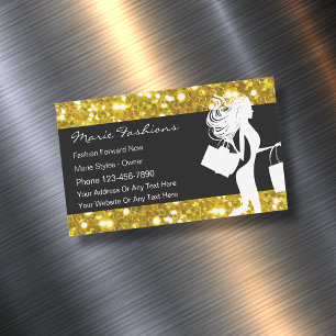 Classy Glitzy Mode Affärskort Magnets Magnetiska Visitkort