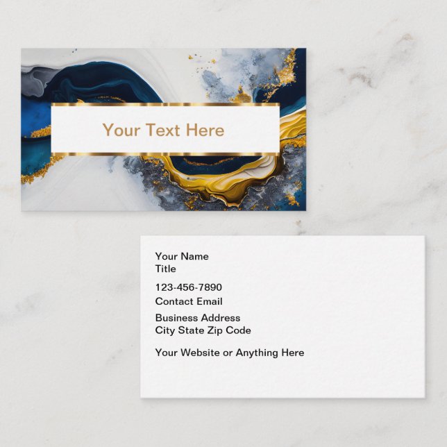 Classy Glitzy Stone Look Pattern Business Cards Visitkort (Fram/baksida)