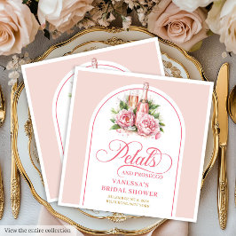 Classy Gold and Blush Petals and Prosecco Napkins Pappersservett